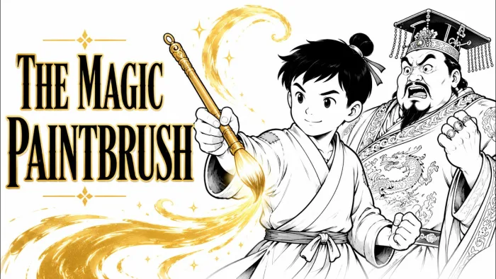 The Magic Paintbrush ESL Worksheet (A1+/A2) | Reading, Vocabulary & Speaking Activities cover